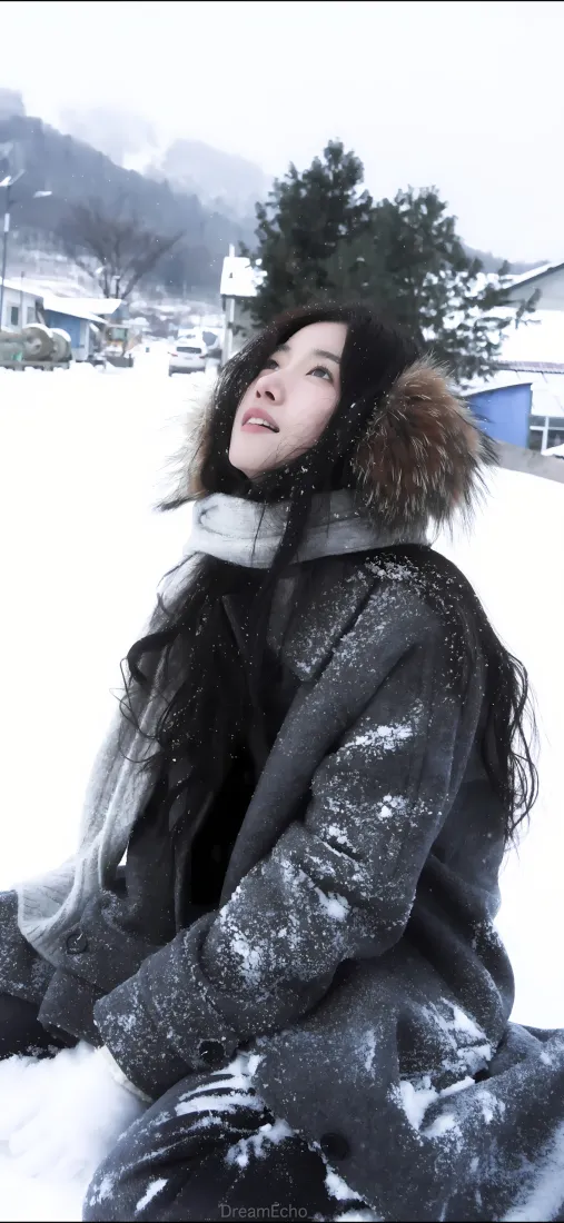 卢昱晓手机壁纸｜雪地背景图片 - 甜美冬日雪景「哲风壁纸」