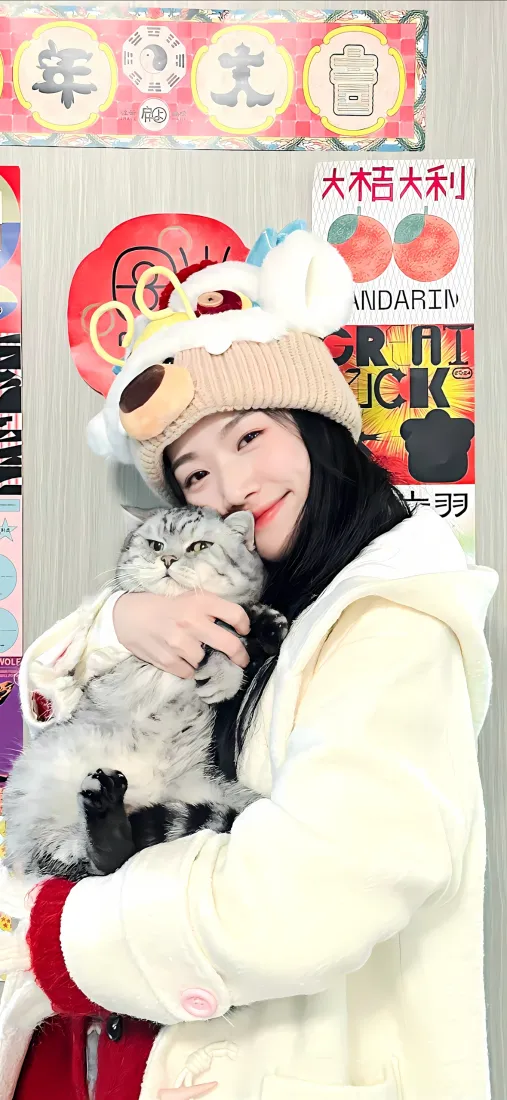 卢昱晓抱猫手机壁纸｜可爱小猫背景图片 - 温馨装饰「哲风壁纸」