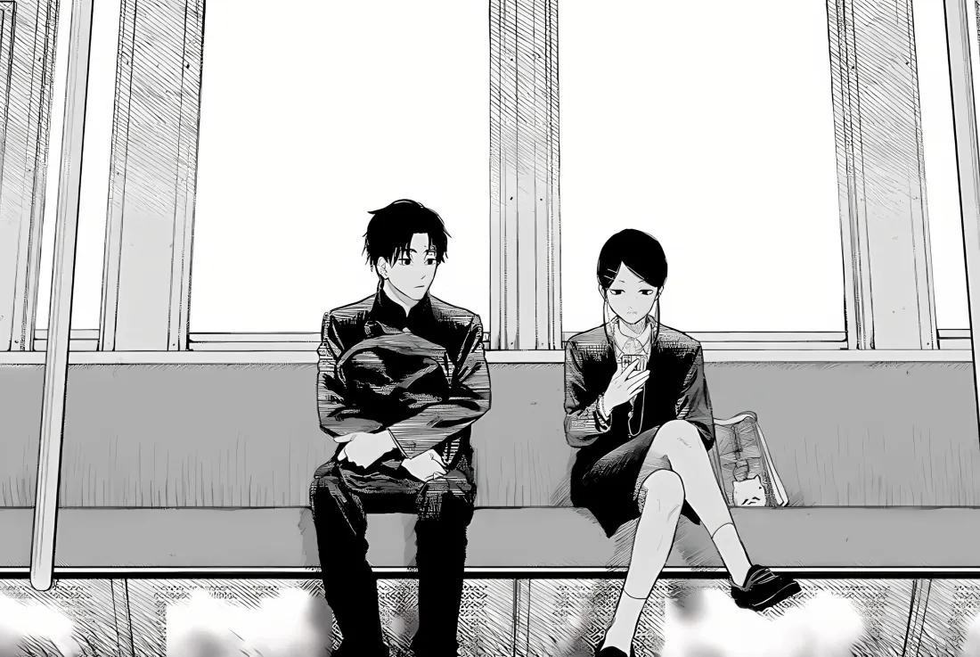 2k黑白漫画人物壁纸｜公交座椅背景 - 静谧通勤「哲风壁纸」