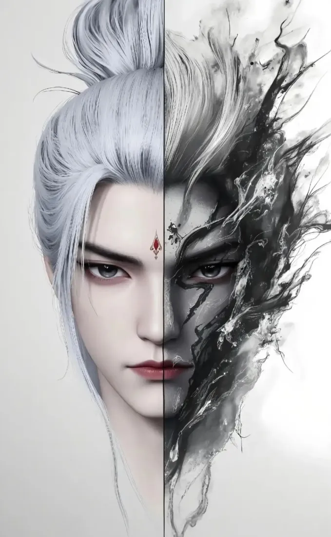 仙逆王麻子手机壁纸｜水墨古风背景图片 - 白发「哲风壁纸」