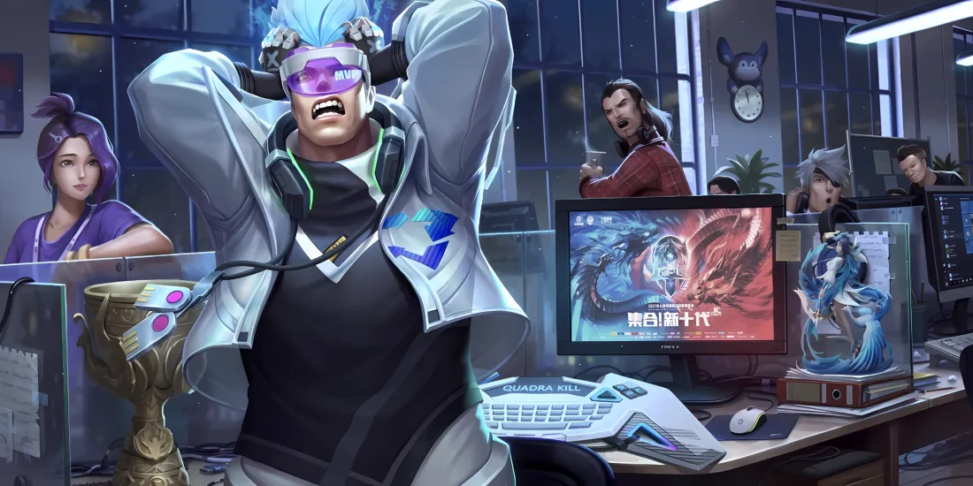 2k典韦蓝屏警告壁纸｜王者荣耀背景 - 电竞场景「哲风壁纸」