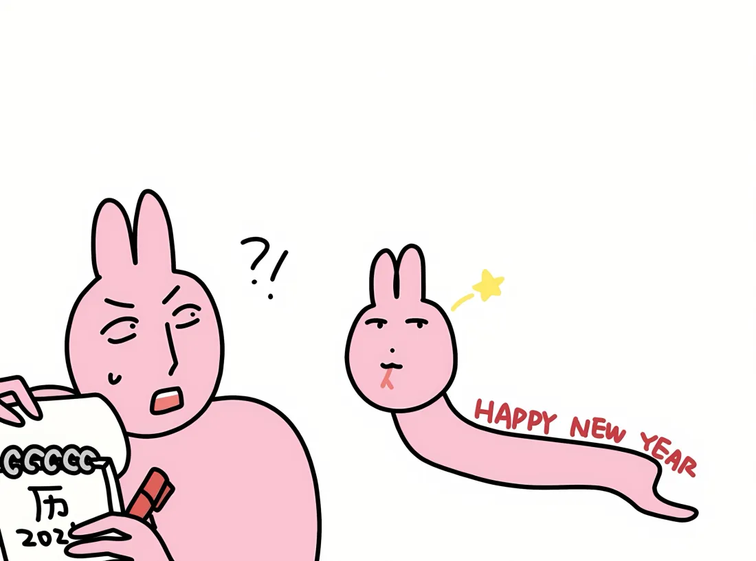 2k粉红兔壁纸｜新年背景图 - 可爱卡通兔2025日历「哲风壁纸」