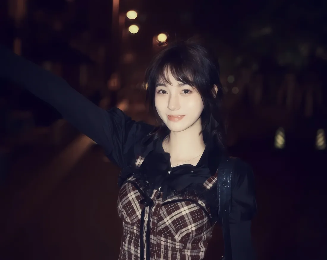 2k雪蕊壁纸｜夜色背景图片 - 美女街拍「哲风壁纸」