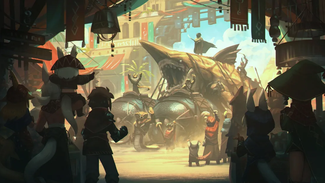 3k兽人集市壁纸｜异世界背景图片 - 巨兽奇幻冒险「哲风壁纸」