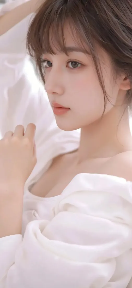 白衣美女手机壁纸｜Ios背景图片 - 清新「哲风壁纸」