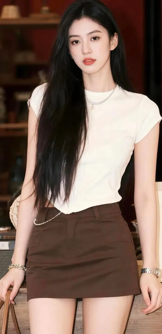 白衣美女手机壁纸｜室内背景图片 - 时尚穿搭「哲风壁纸」