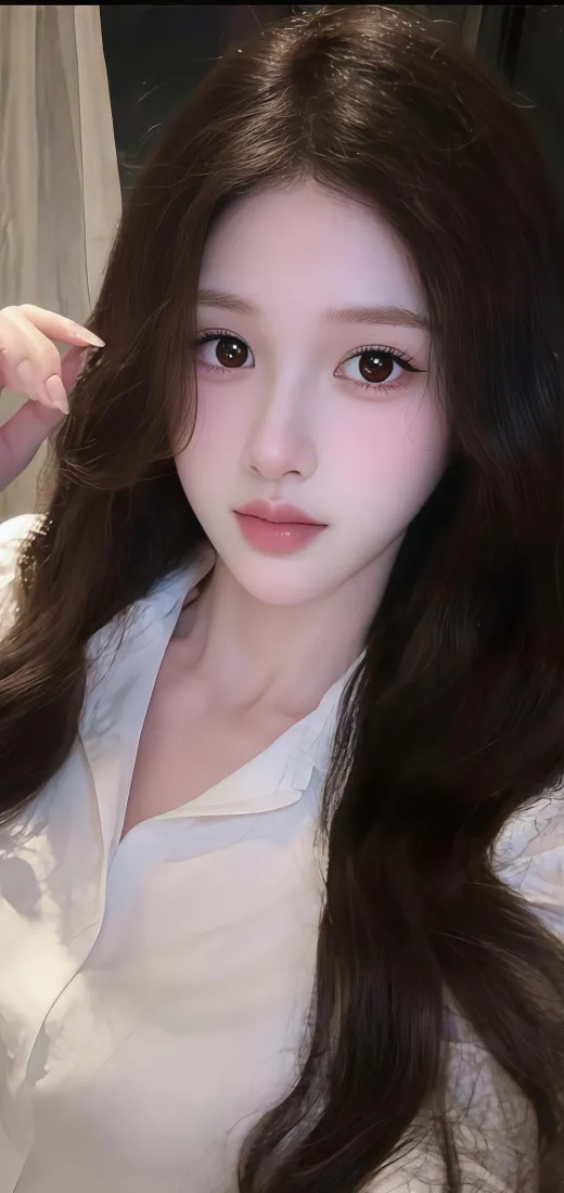 长发美女手机壁纸｜深景背景图 - 白衣气质清新「哲风壁纸」