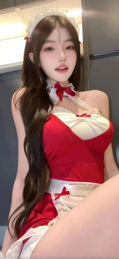 红衣美女手机壁纸｜室内背景图片 - Ios「哲风壁纸」