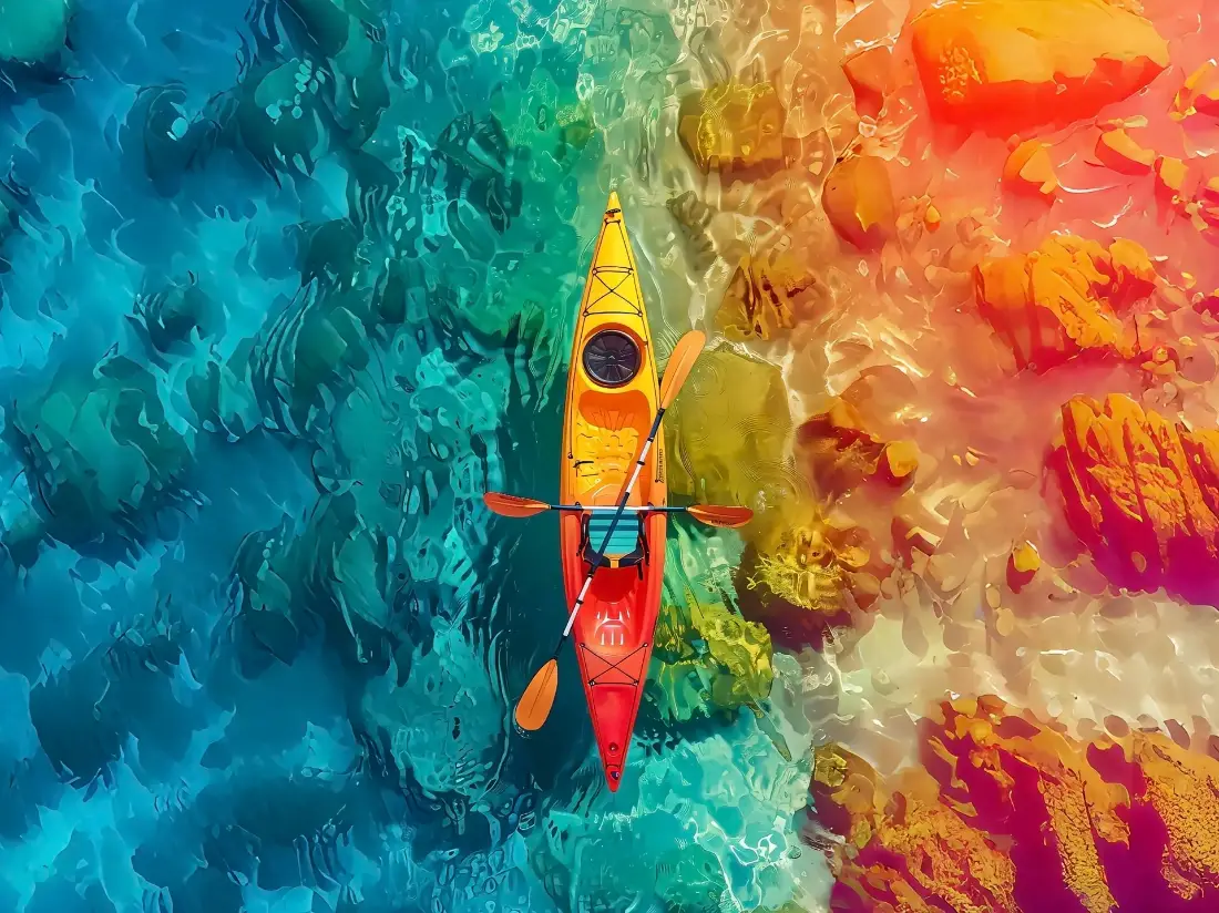 2k皮划艇海水壁纸｜海洋背景图 - 自然风景电脑「哲风壁纸」