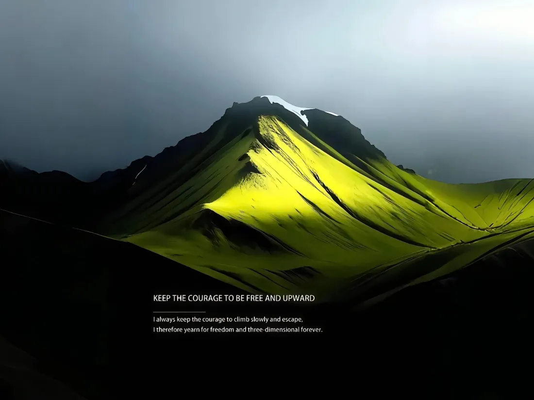 2k山峰壁纸｜自然背景图片 - 绿色山体光线「哲风壁纸」