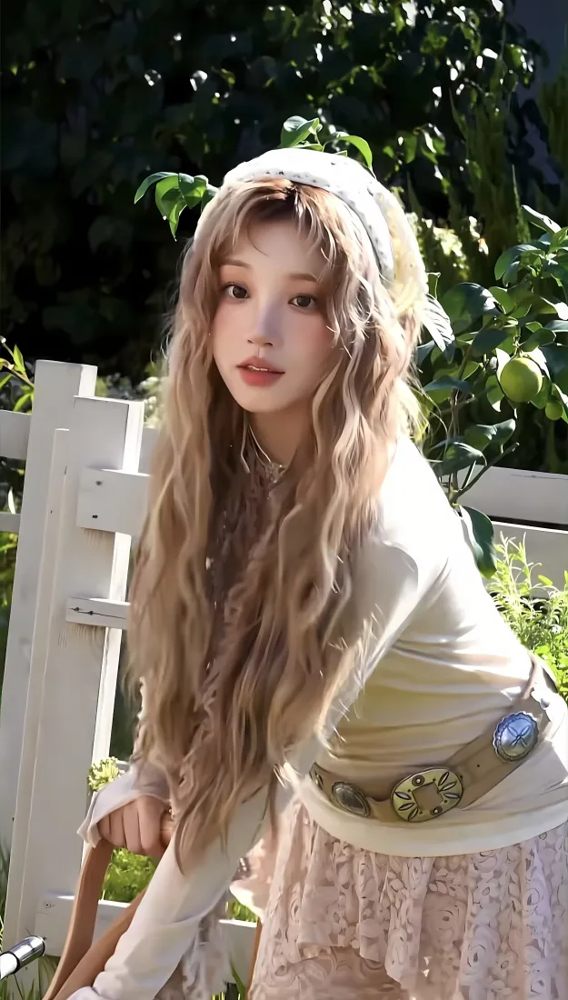 宋雨琦手机壁纸｜美拉德风背景图片 - 户外蕾丝裙「哲风壁纸」