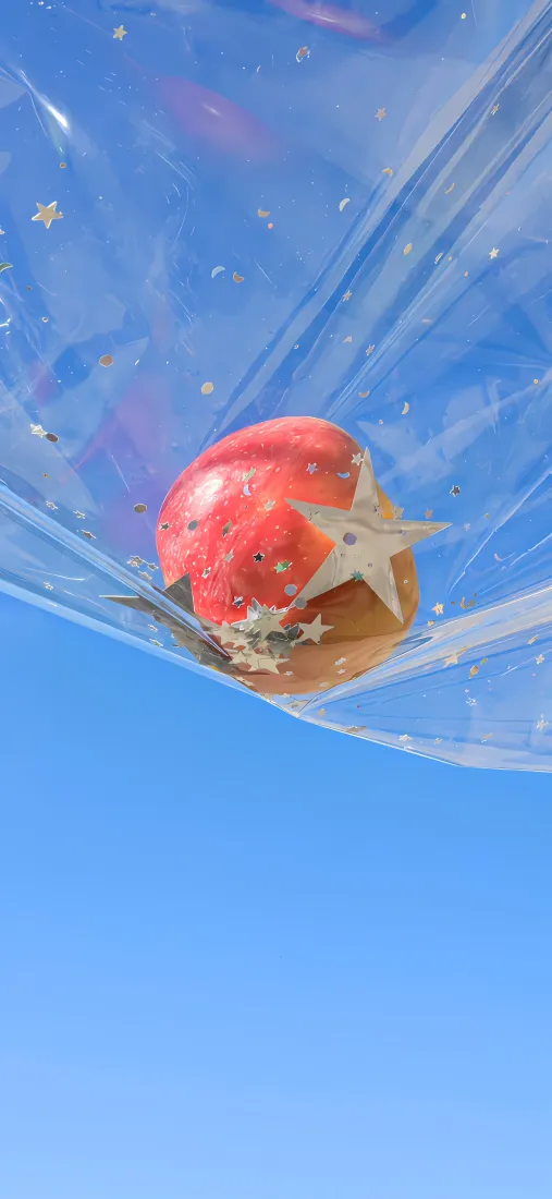 苹果网纱手机壁纸｜蓝天背景图片 - 户外水果「哲风壁纸」