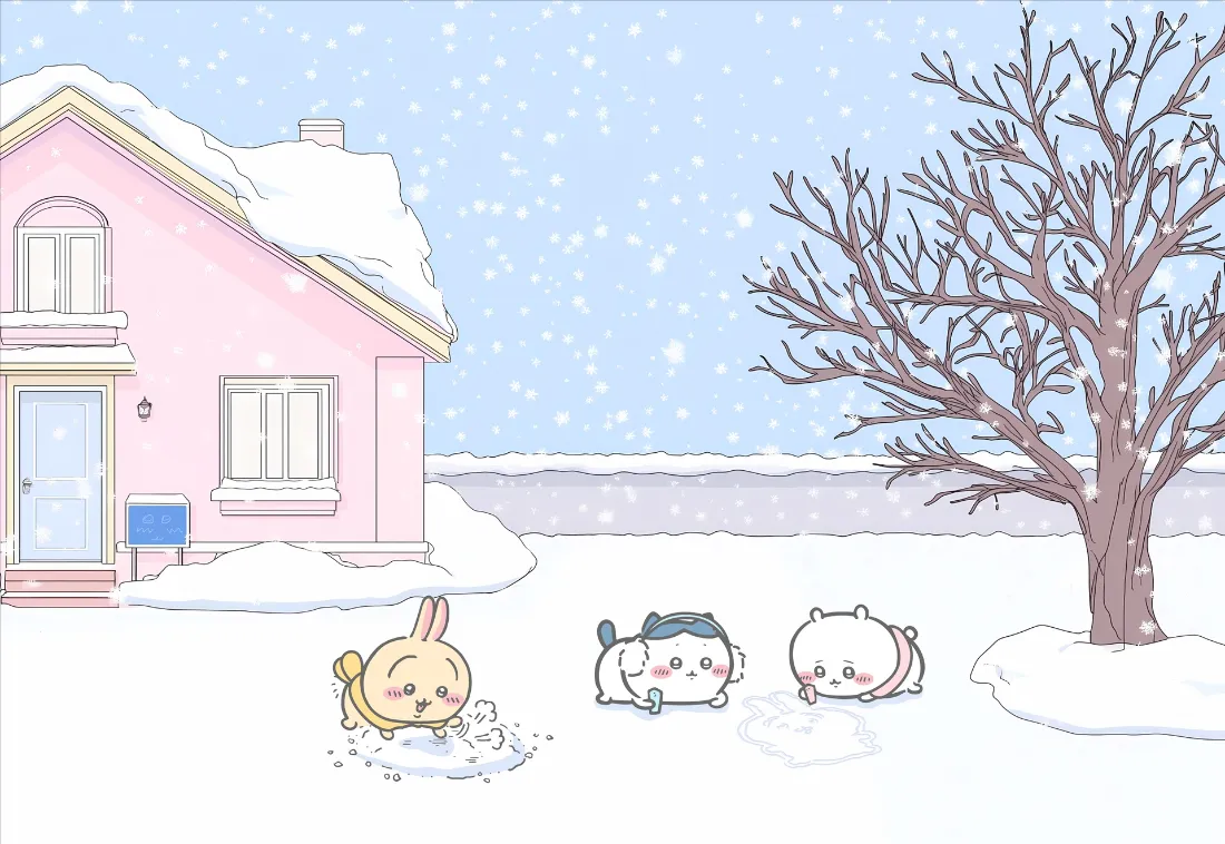 2kChiikawa壁纸｜雪天背景图片 - 可爱动物雪地玩耍「哲风壁纸」