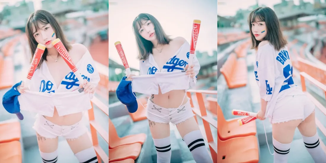 2k啦啦队美女壁纸｜体育场背景图 - 热裤棒球棒「哲风壁纸」