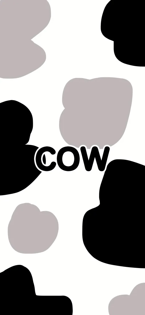 奶牛斑纹手机壁纸｜黑白简约背景图片 - COW「哲风壁纸」