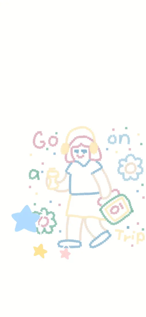 线条女孩手机壁纸｜简约背景图片 - 手绘卡通童趣「哲风壁纸」