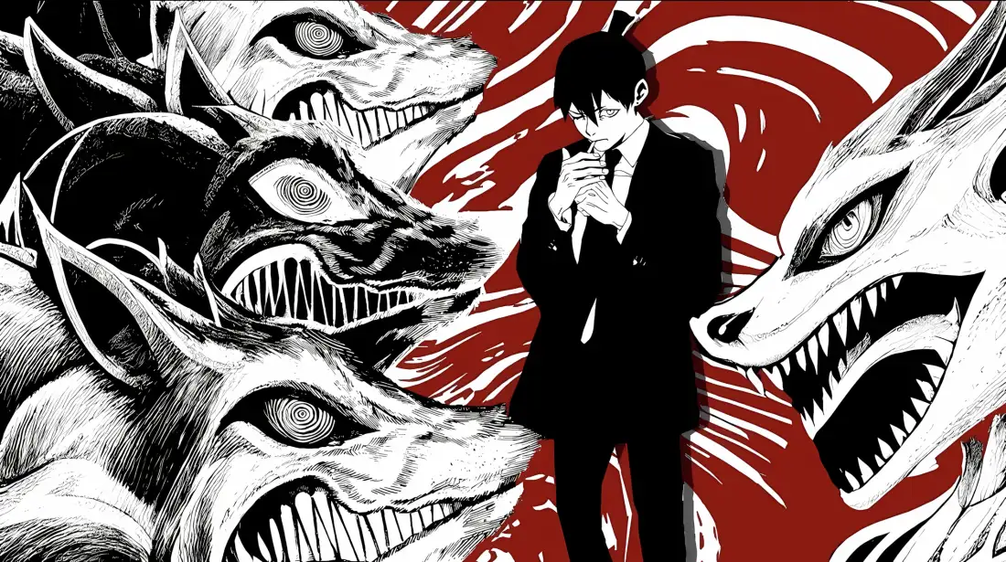 2k早川秋壁纸｜红色背景图片 - 电锯人「哲风壁纸」