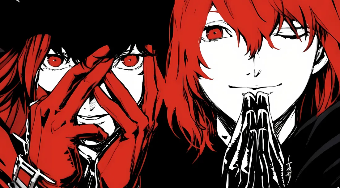 2k女神异闻录5壁纸｜红发角色背景图 - 雨宫莲明智吾郎「哲风壁纸」