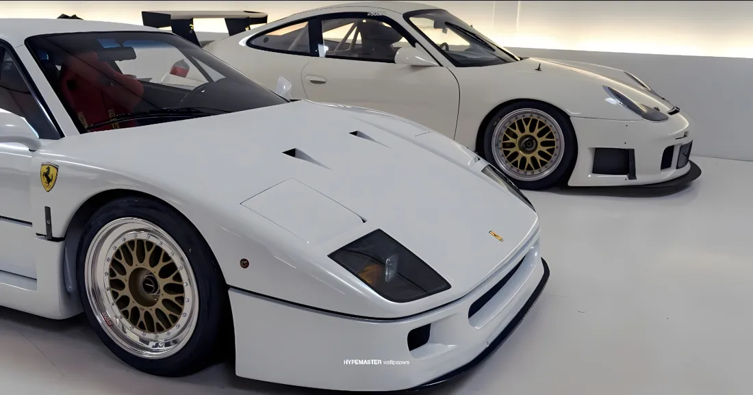 2k法拉利F40壁纸｜白色超跑背景图片 - 保时捷「哲风壁纸」