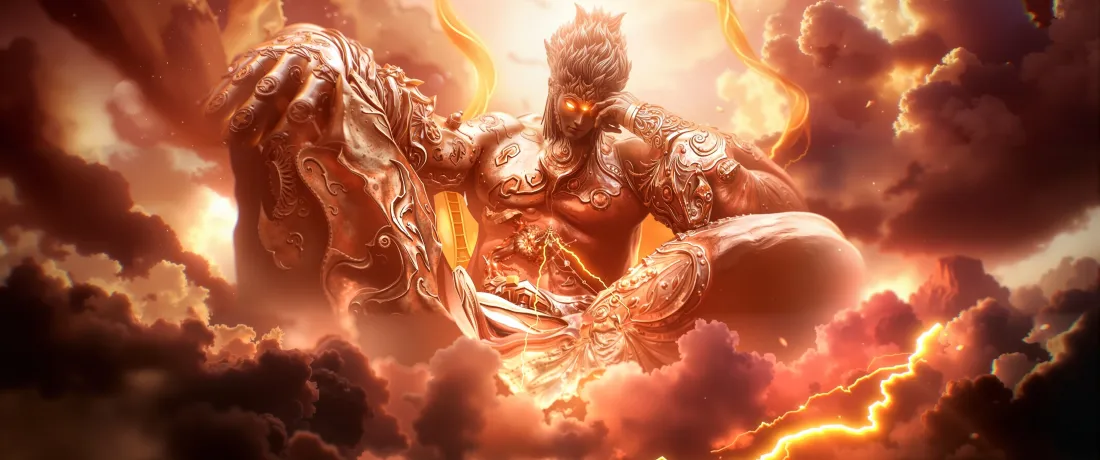 3k沧元图普华天尊壁纸｜火焰云雾背景图片 - 玄幻修仙「哲风壁纸」