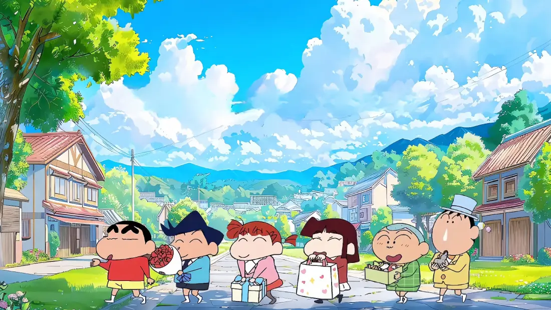 4k蜡笔小新壁纸｜春日部街道背景图片 - 二次元动漫「哲风壁纸」