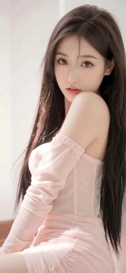 粉色美女手机壁纸｜Ios背景图片 - 温柔穿搭「哲风壁纸」