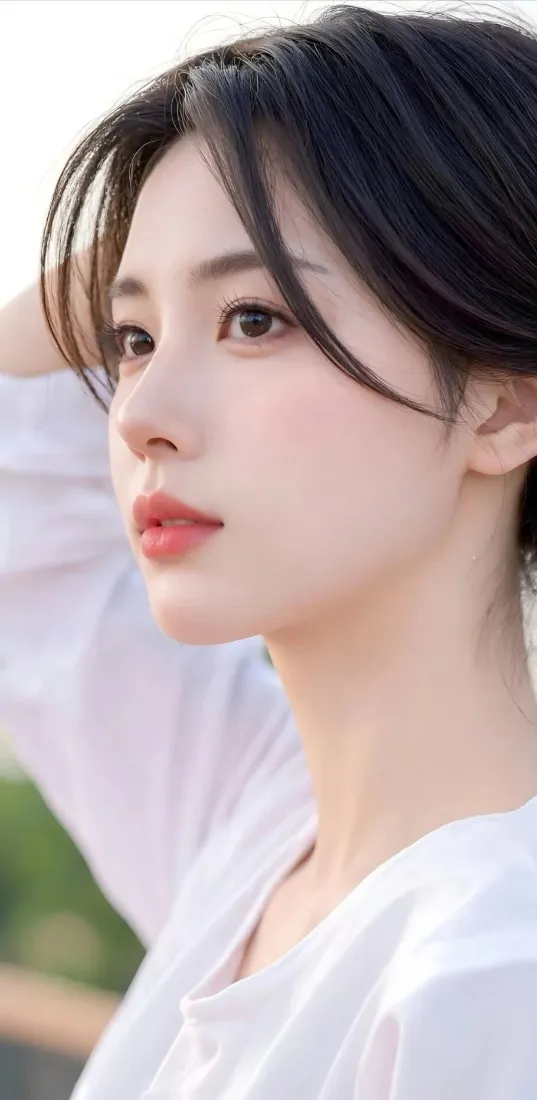 白衣美女手机壁纸｜户外背景图片 - 清新「哲风壁纸」