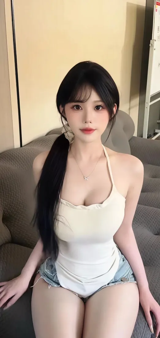 白衣美女手机壁纸｜室内沙发背景图 - Ios「哲风壁纸」