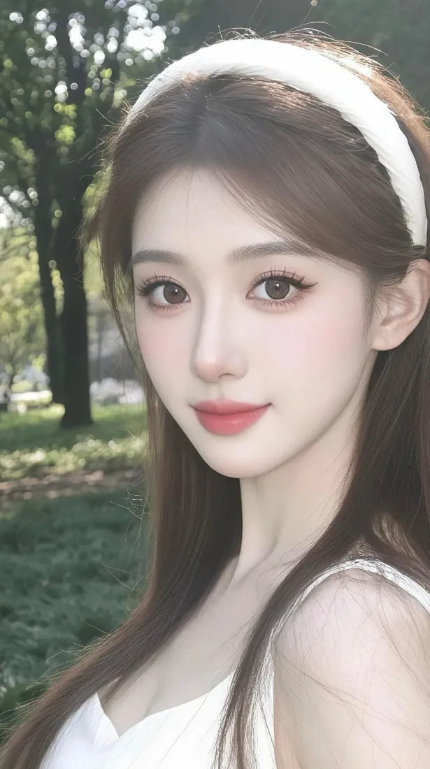 白衣美女手机壁纸｜户外草地背景 - 清新甜美「哲风壁纸」