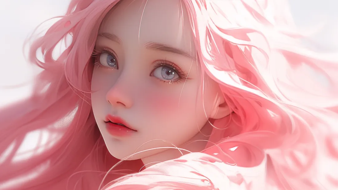 4k粉色头发美女壁纸｜二次元背景图片 - 梦幻柔美「哲风壁纸」