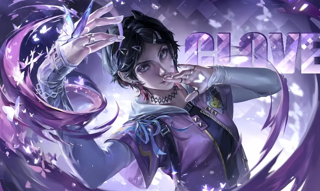 2k暮蝶壁纸｜紫色背景图片 - 无畏契约角色「哲风壁纸」