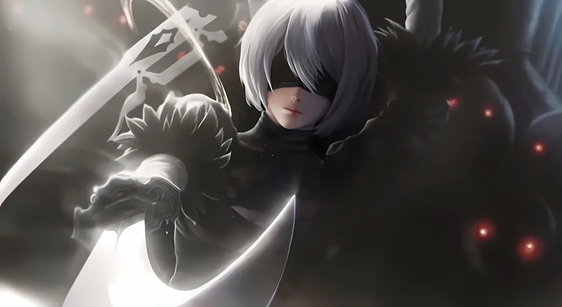 2k2B壁纸｜尼尔：机械纪元背景图片 - 持剑黑衣「哲风壁纸」