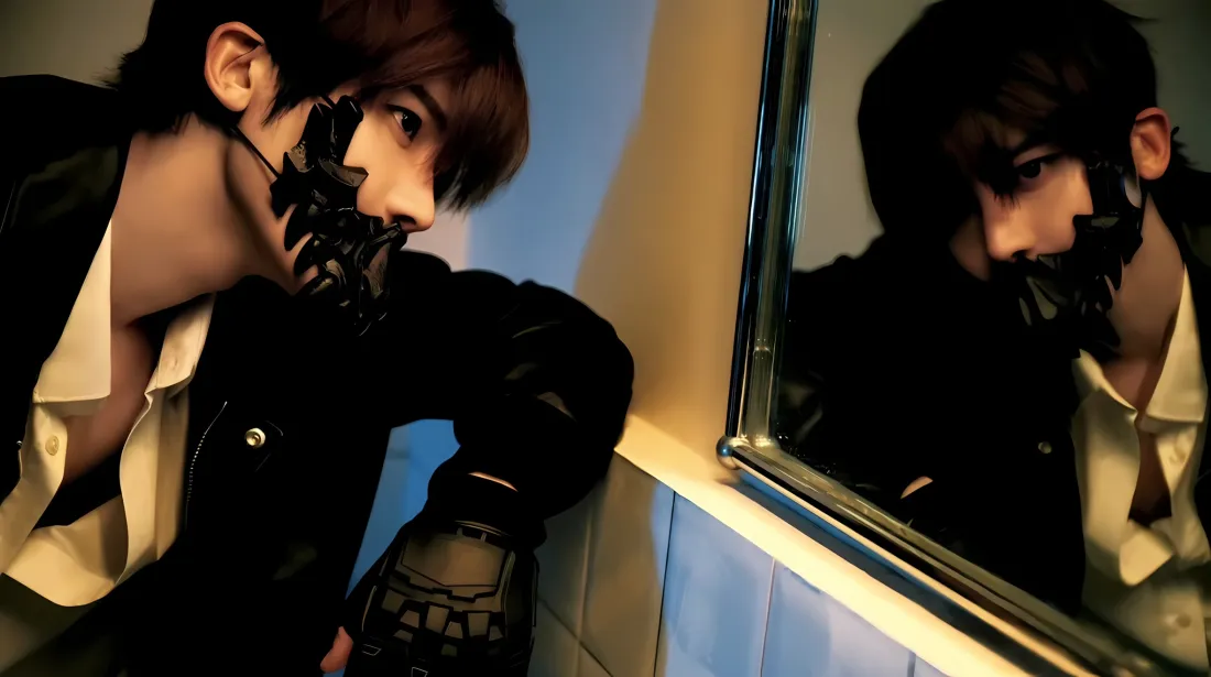 2k侯明昊壁纸｜蓝色墙面背景图片 - 面具「哲风壁纸」