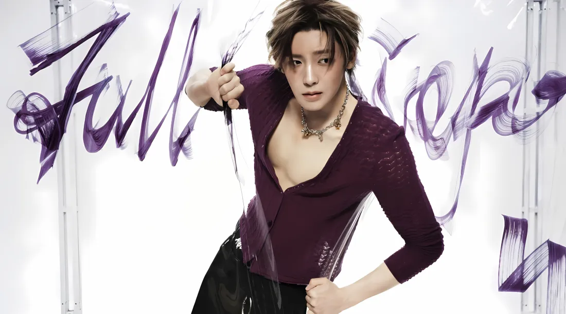 2k侯明昊壁纸｜紫色艺术背景图片 - 胸肌时尚造型「哲风壁纸」