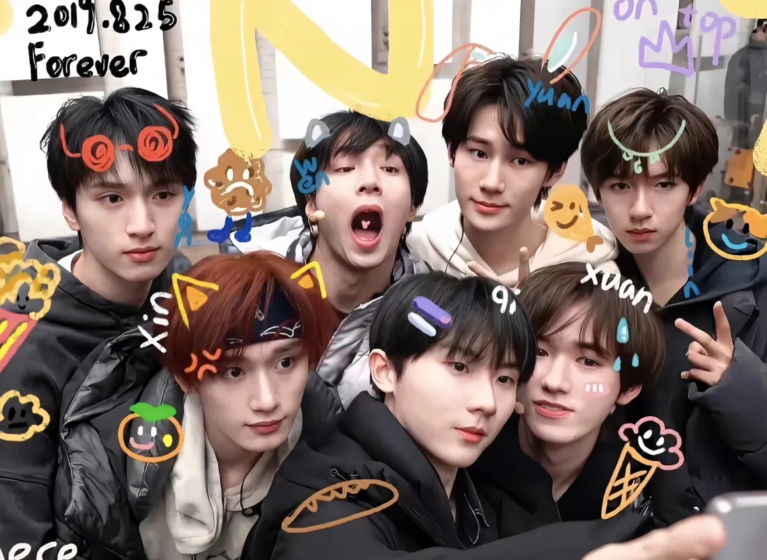 2k时代少年团壁纸｜手绘装饰背景图片 - 团体照「哲风壁纸」