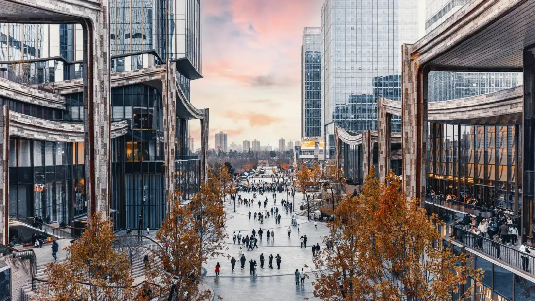 西安街景手机壁纸｜城市背景图片 - 超清秋景「哲风壁纸」