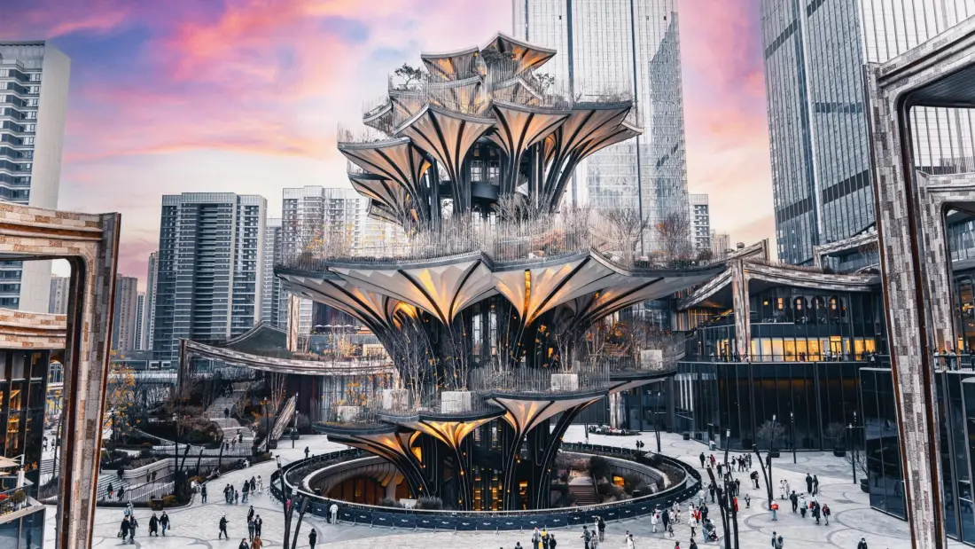 西安科幻建筑手机壁纸｜未来都市背景图片 - 超清「哲风壁纸」