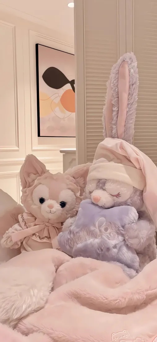 琳娜贝儿手机壁纸｜粉色背景图片 - ins风毛绒玩具「哲风壁纸」