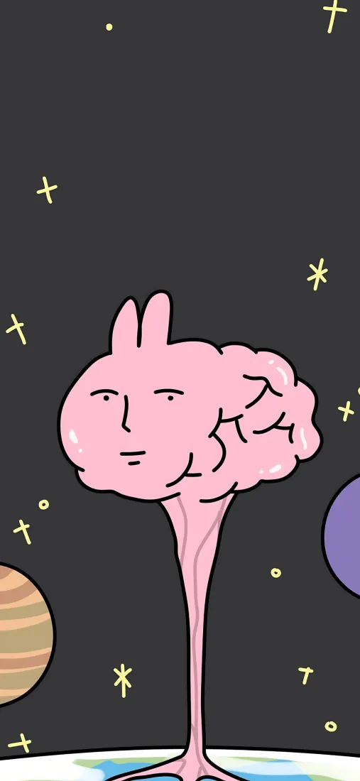 粉红兔手机壁纸｜星空背景图片 - 行星「哲风壁纸」