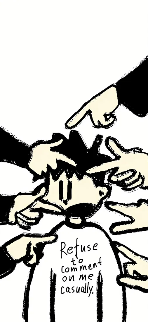 手绘美式男孩手机壁纸｜黑白背景图片 - 手指互动插画「哲风壁纸」