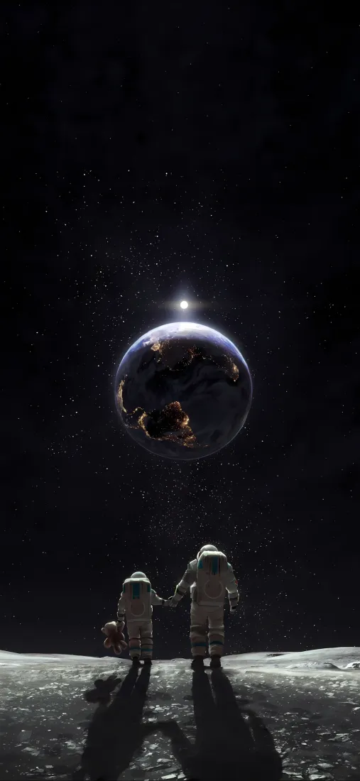 宇航员手机壁纸｜月球背景图片 - 宇宙星空「哲风壁纸」