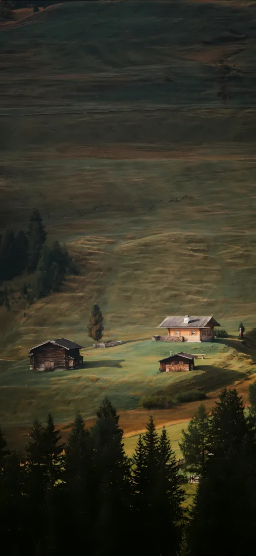 草原房屋手机壁纸｜自然风景背景图片 - 田园牧场「哲风壁纸」