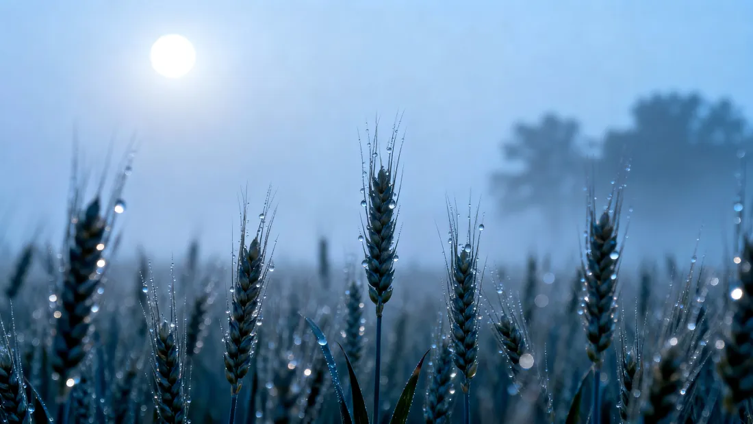 4k麦田清晨壁纸｜自然风景背景图片 - 露珠雾气朝阳「哲风壁纸」