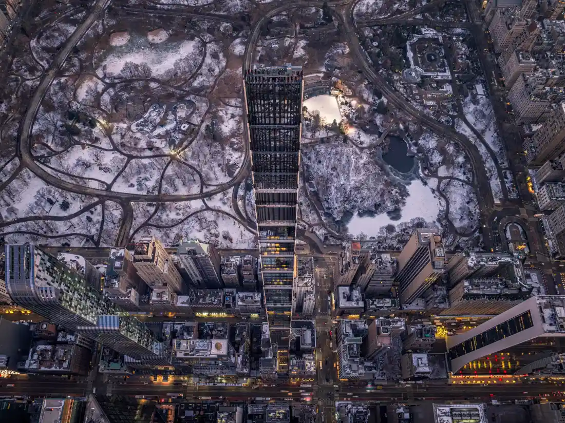 5k美国城市夜景壁纸｜雪景都市背景图片 - 高楼「哲风壁纸」