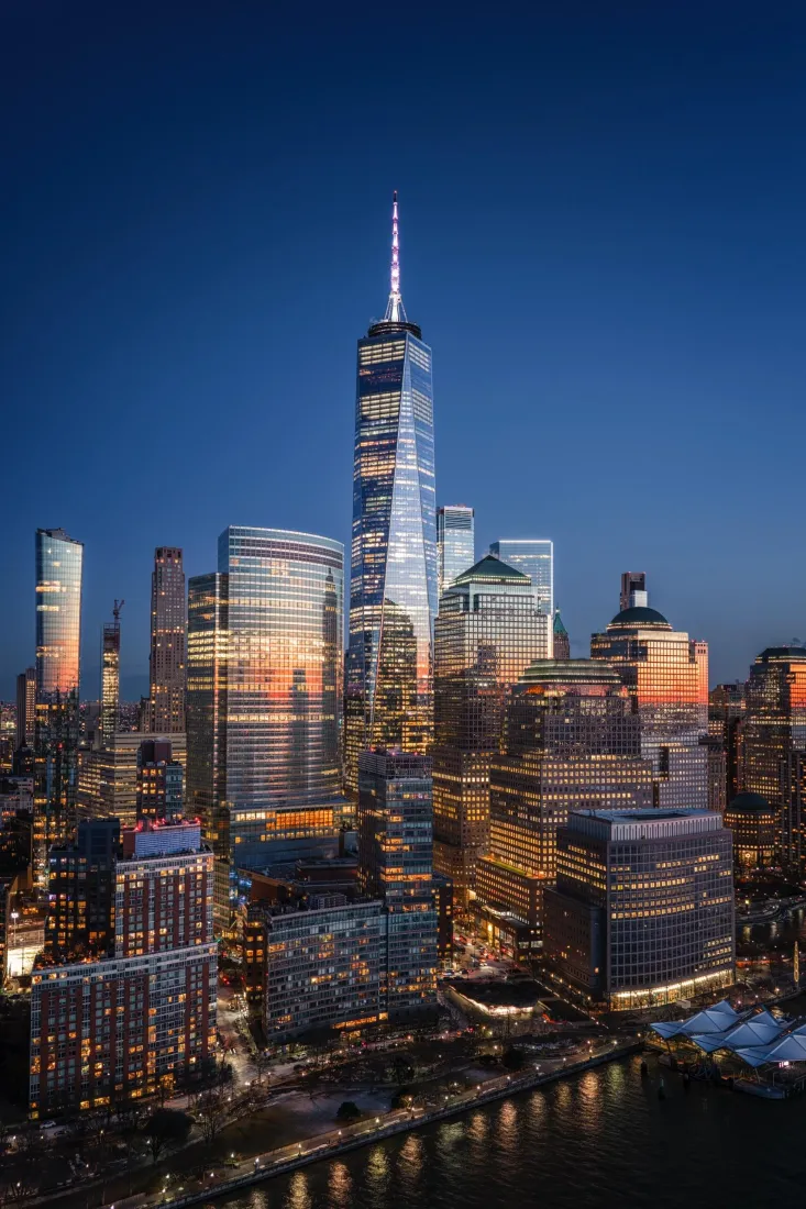 纽约天际线手机壁纸｜美国城市夜景背景图片 - 摩天大楼「哲风壁纸」