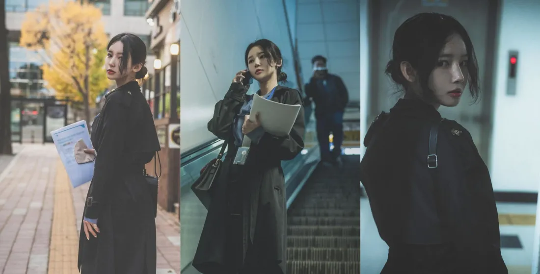 2k穿黑色风衣的女性壁纸｜都市街拍背景图片 - 电梯「哲风壁纸」