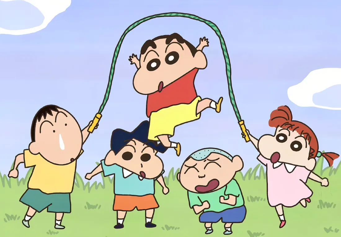 5k蜡笔小新壁纸｜跳绳背景图 - 春日部防卫队「哲风壁纸」