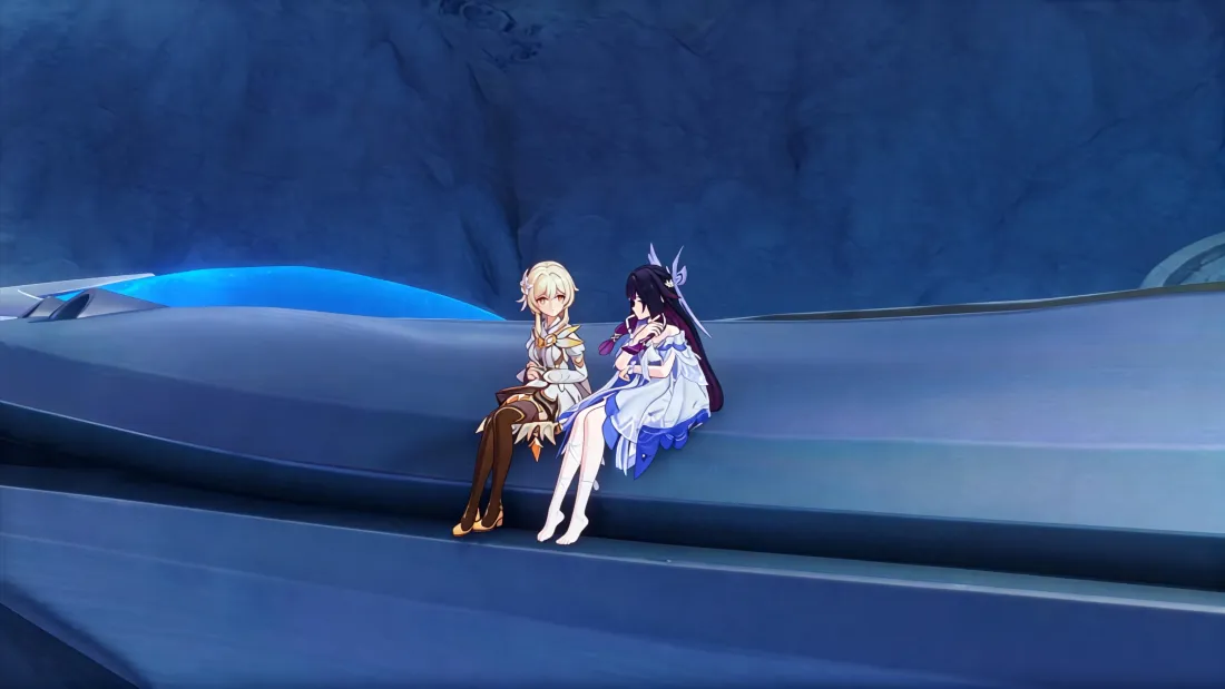 5k原神壁纸｜蓝色背景图片 - 少女哥伦比亚「哲风壁纸」