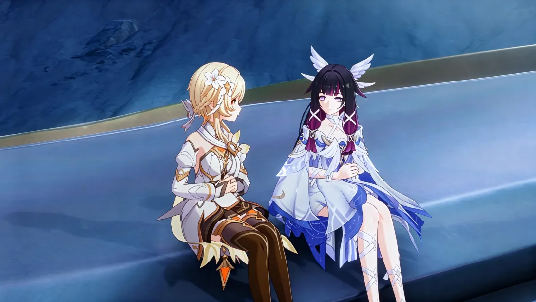 5k原神壁纸｜蓝色背景图片 - 少女哥伦比亚「哲风壁纸」