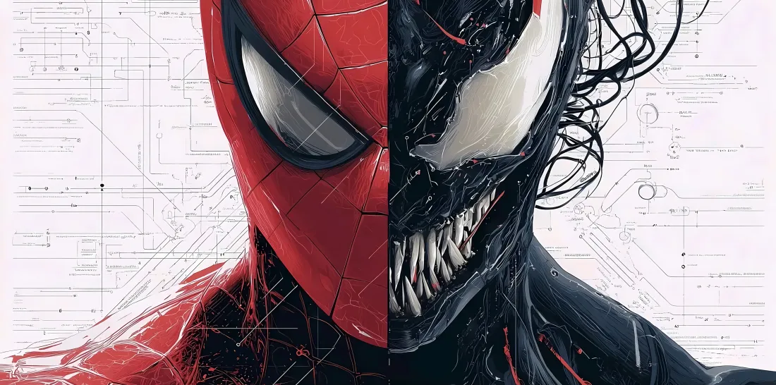 5k毒液蜘蛛侠壁纸｜科幻背景图片 - 漫威角色「哲风壁纸」